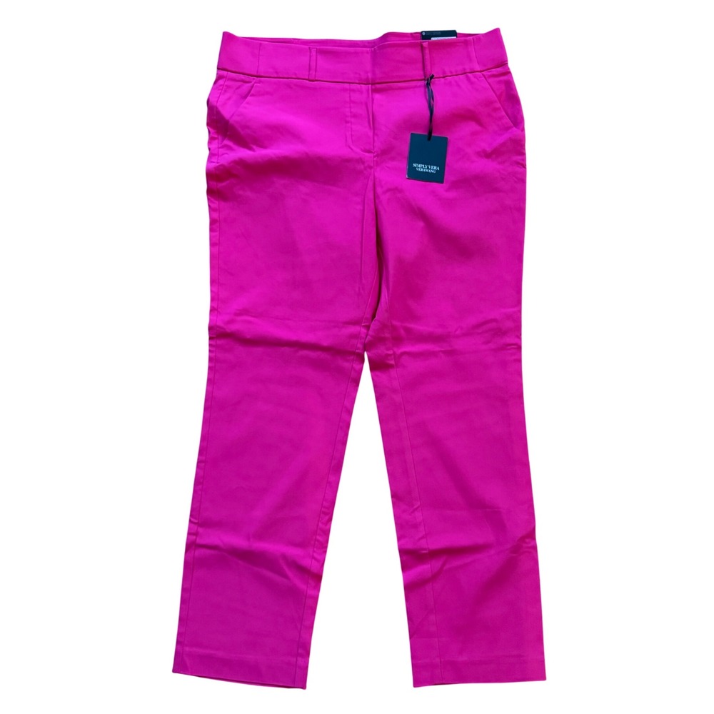 Simply Vera Vera Wang Pink Straight Leg Dress Pants Pete Rose Large NWT